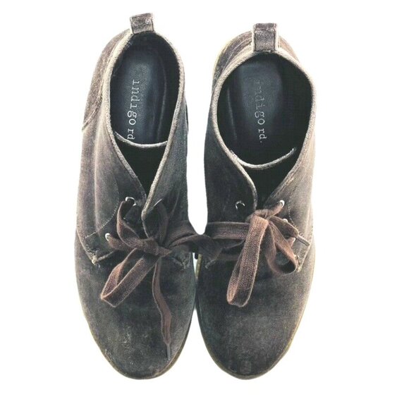Indigo Rd. Womens Velvet Lace-Up Ankle Boots Size 6M Brown - Picture 5 of 12